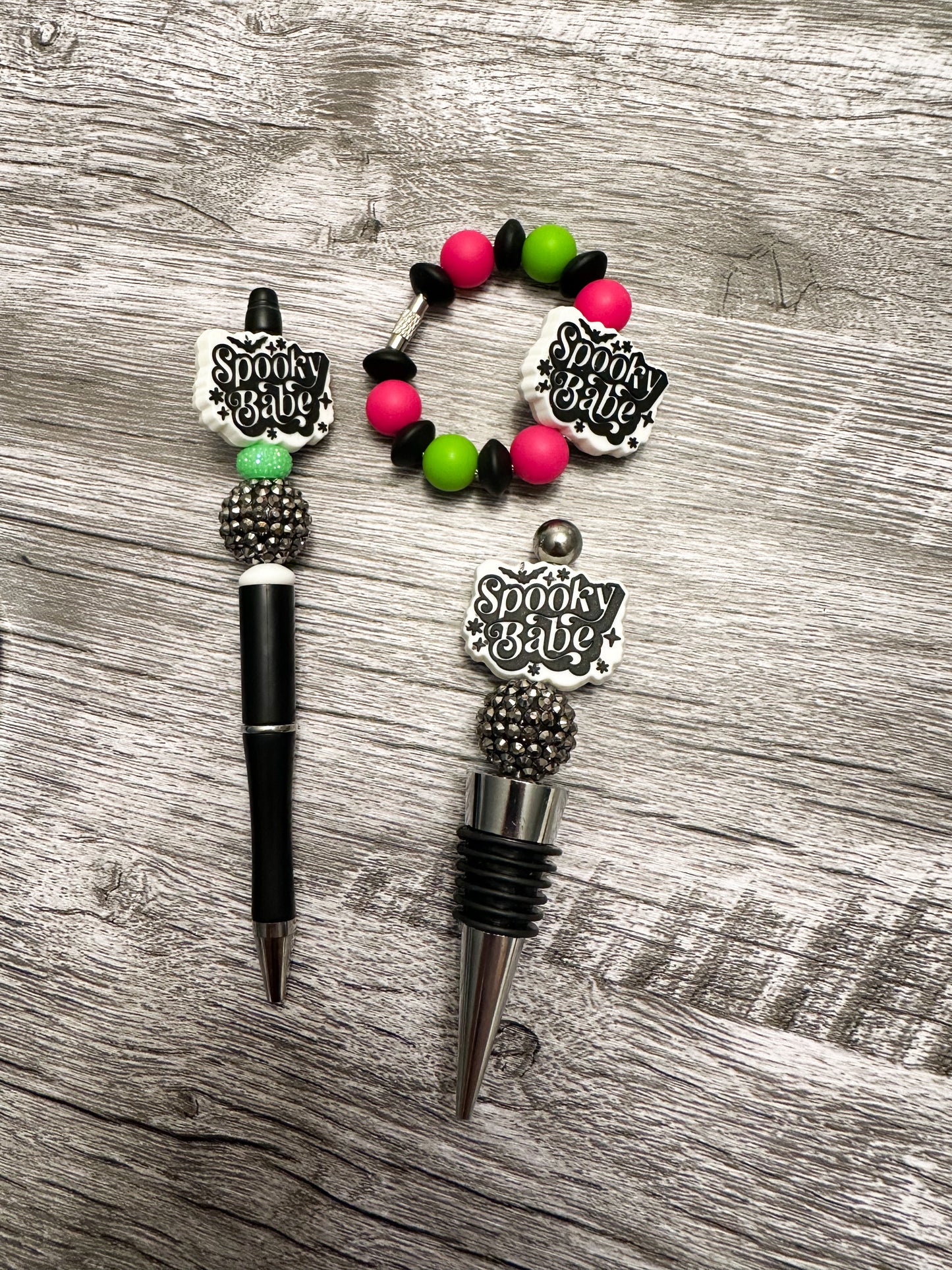 Spooky Box - Spooky Babe Pen, Cup Charm & Wine Stopper - Perfect Gift for your Boo!