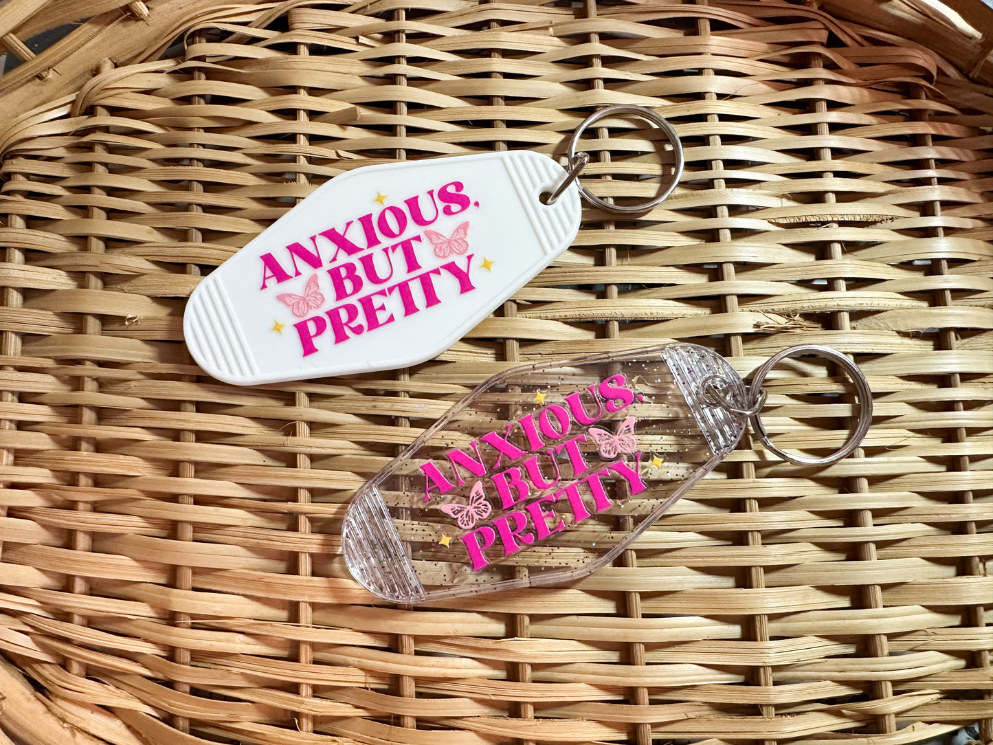 Retro/Vintage Motel Keychain - Anxious but Pretty