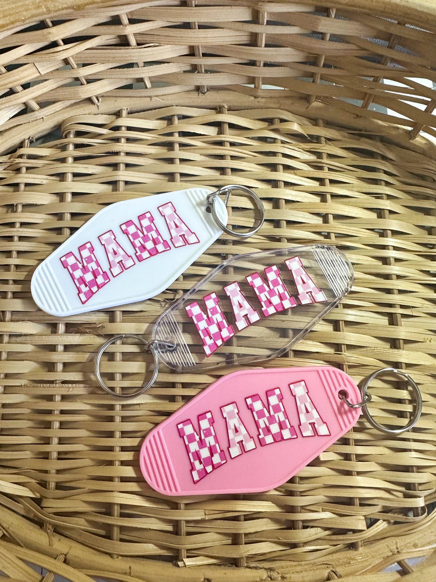 Retro/Vintage Motel Keychain - Checkered Mama
