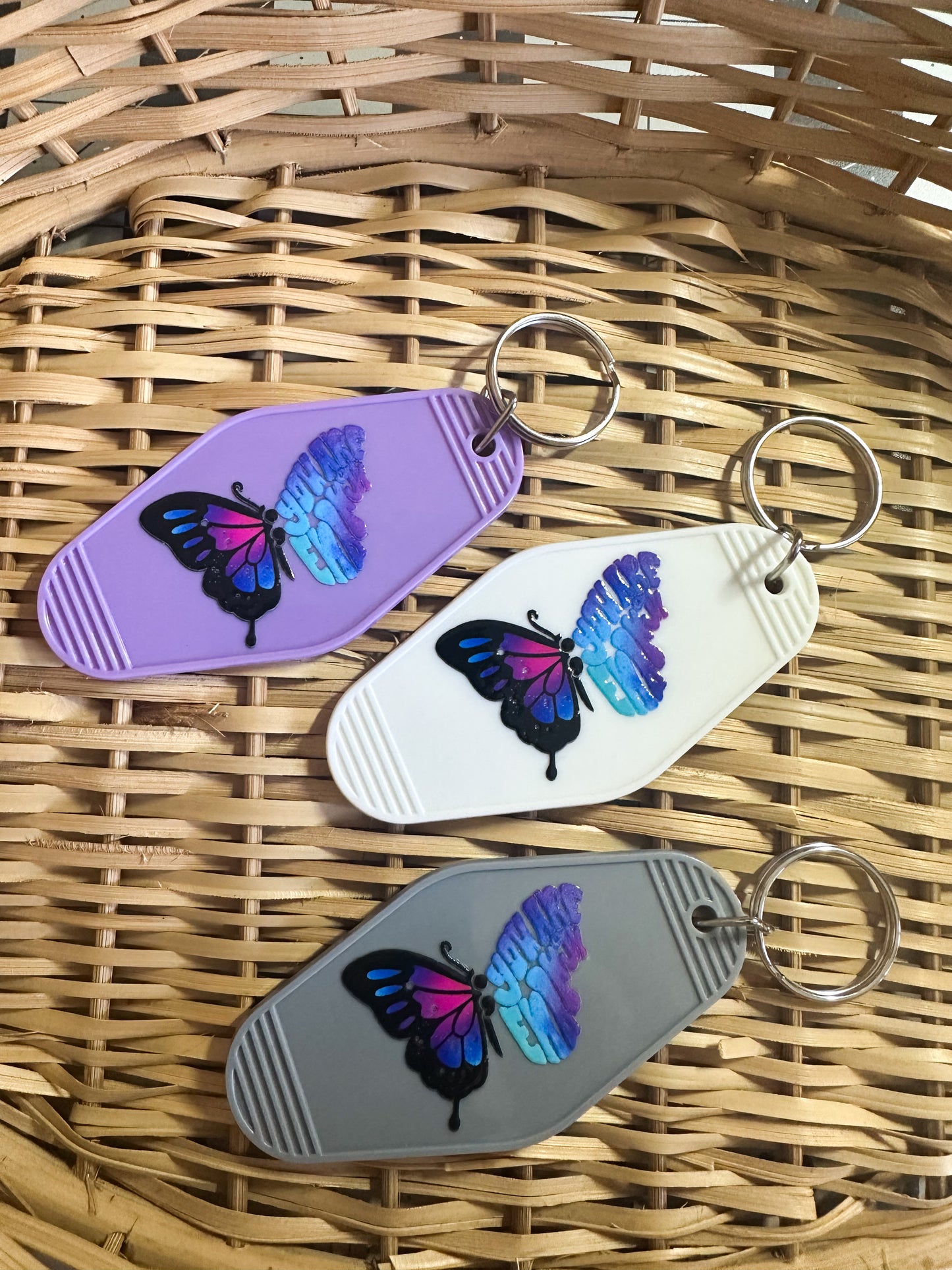 Retro/Vintage Motel Keychain - Butterfly - You Are Enough