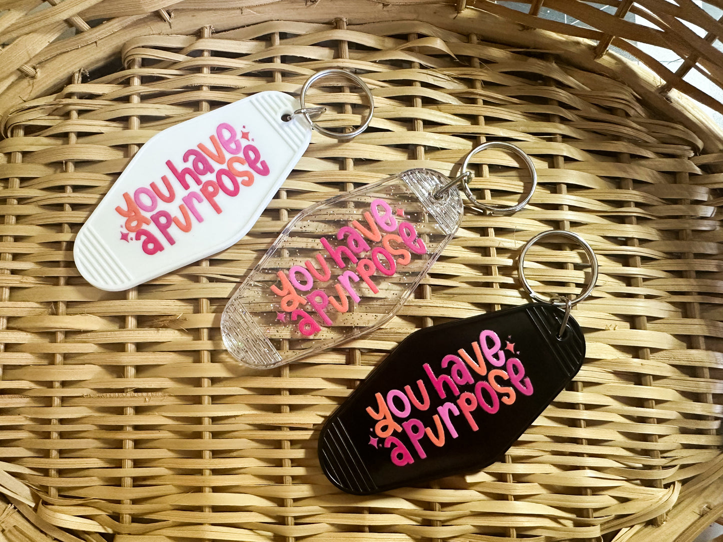 Retro/Vintage Motel Keychain - You Have a Purpose