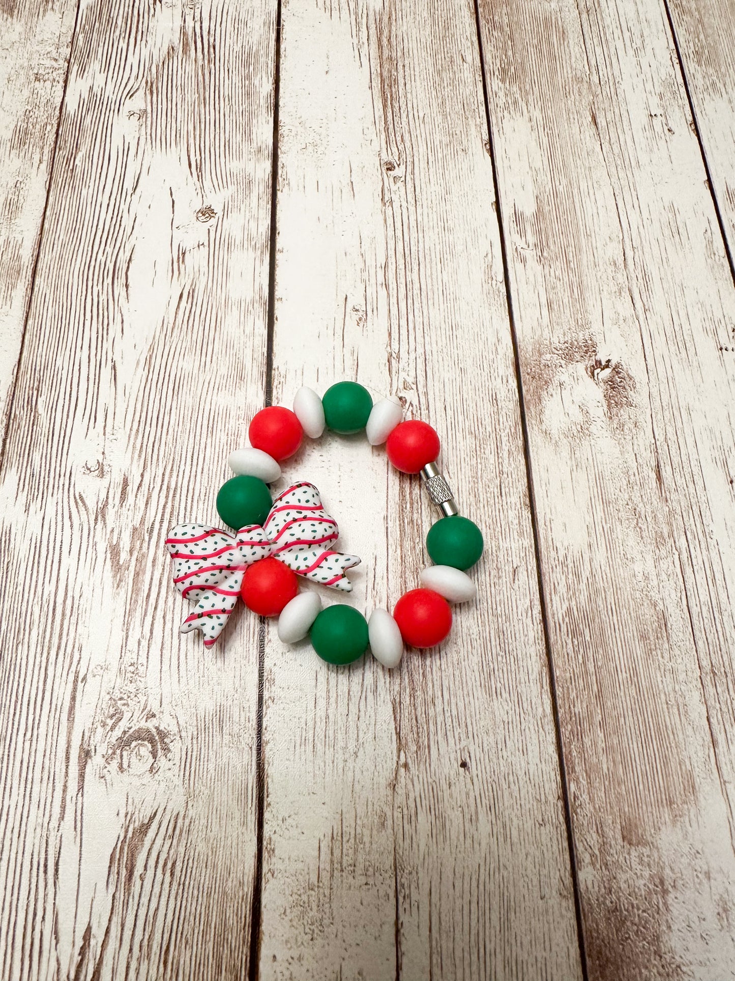 Christmas Tree Cake Bow Cup Charm/Luggage Tag