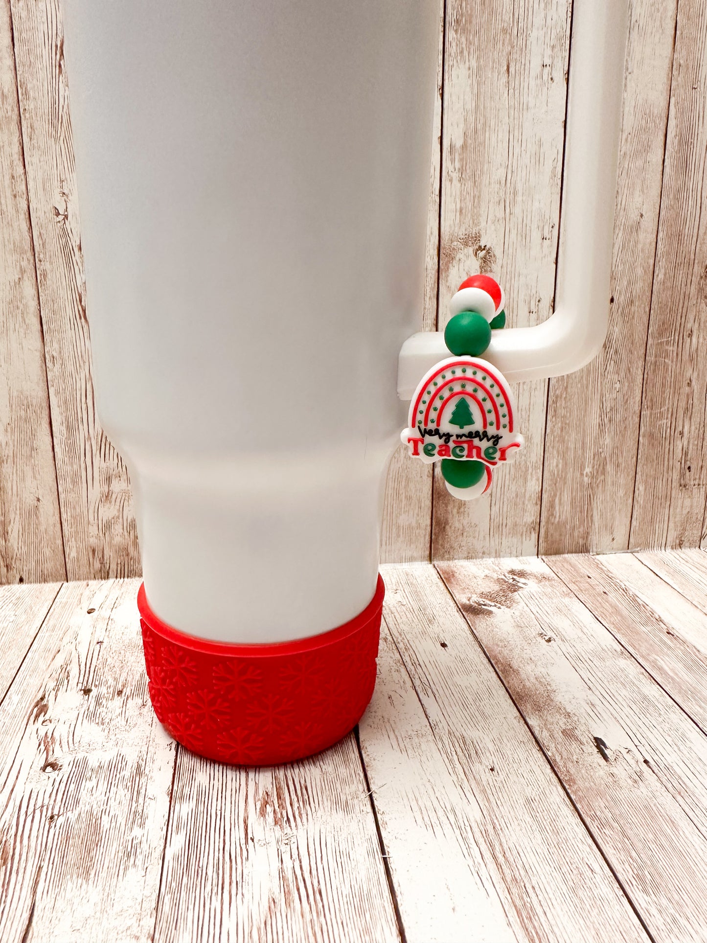 Very Merry Teacher Cup Charm/Luggage Tag