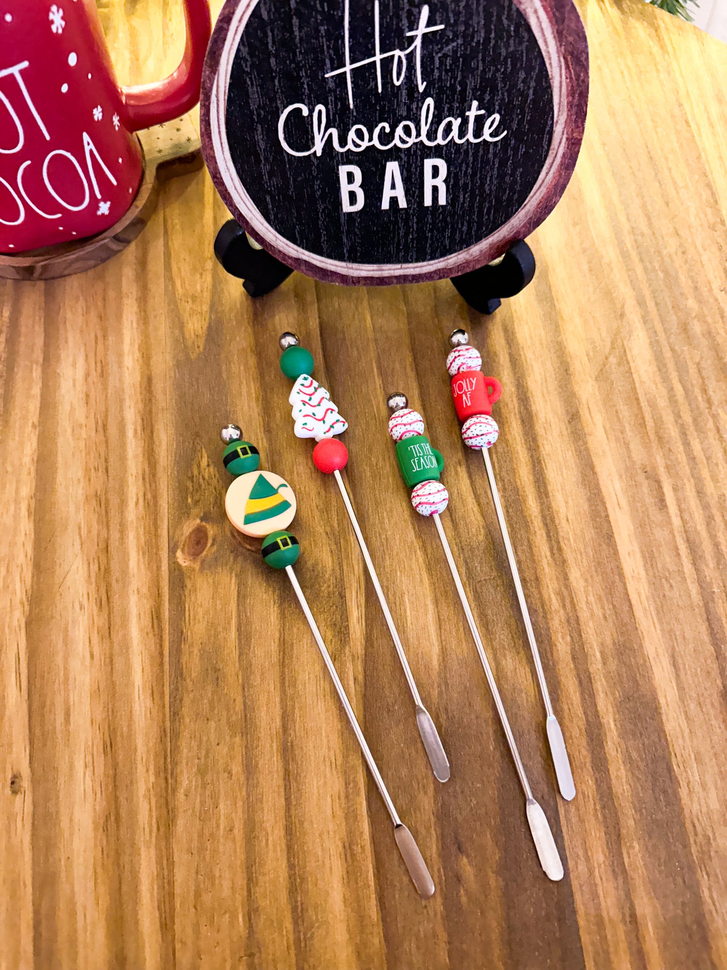 Drink Stirrer - Christmas Tree Snack Cake - Elf Cookie - Mugs