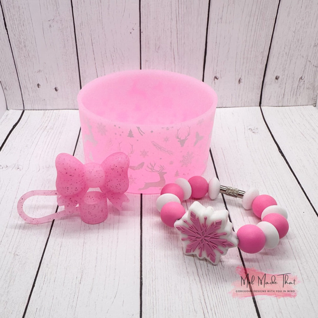 Pink Christmas Tumbler Accessories