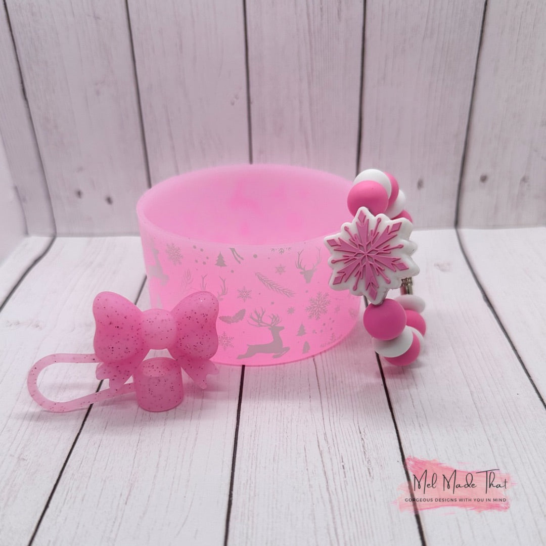 Pink Christmas Tumbler Accessories