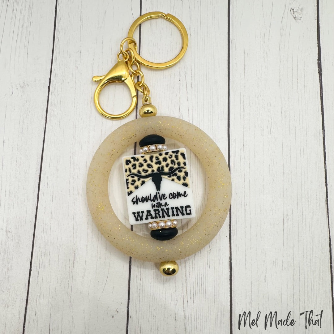 Warning Label Keychain