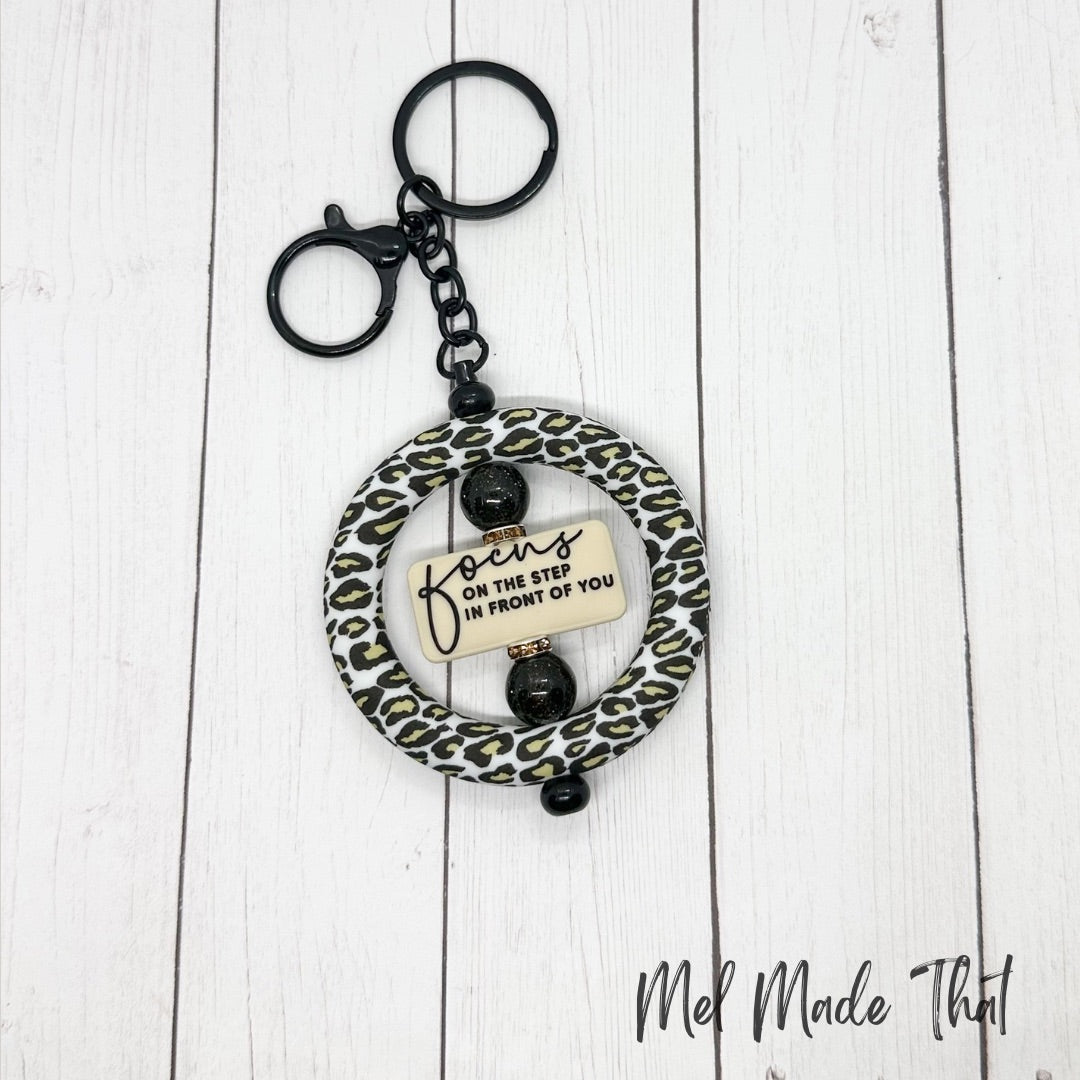 Focus on the Step - Not the Staircase Keychain