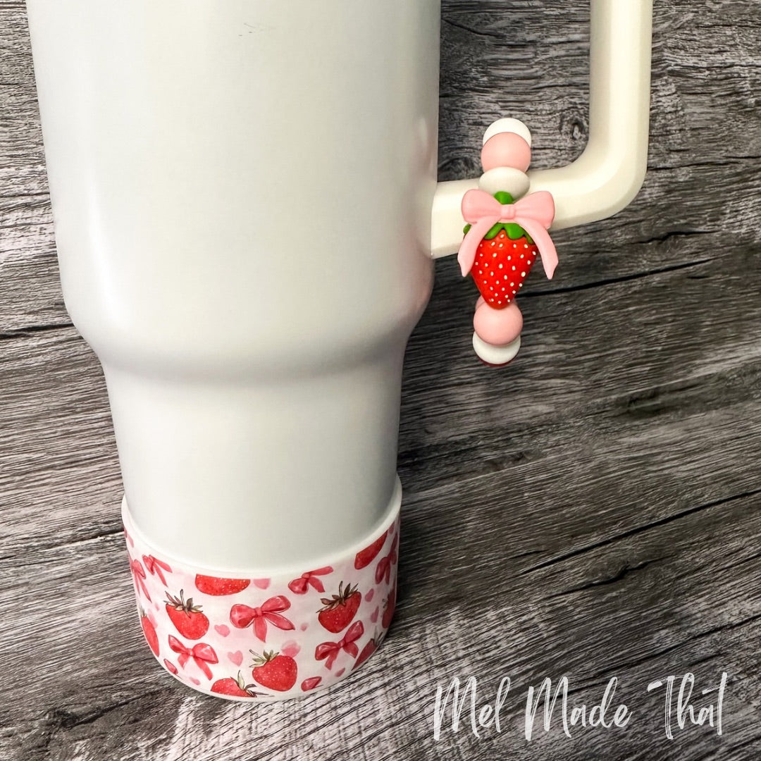 Strawberries and Bows Tumbler Accessories