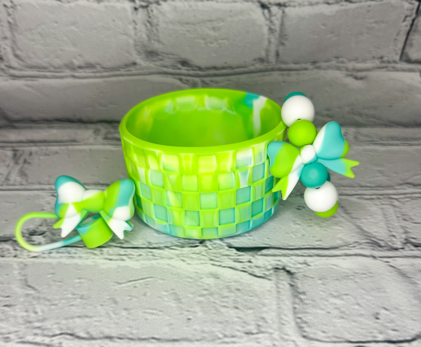 Summer Swirl with Bow Tumbler Accessories