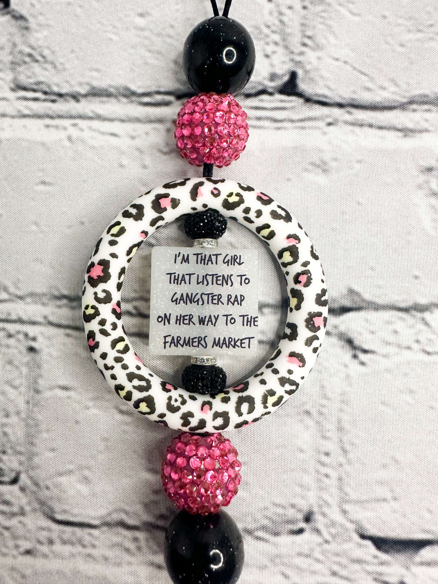 CAR CHARM | Girl who Listens to Rap on the Way to Farmers Market {for Rearview Mirror}