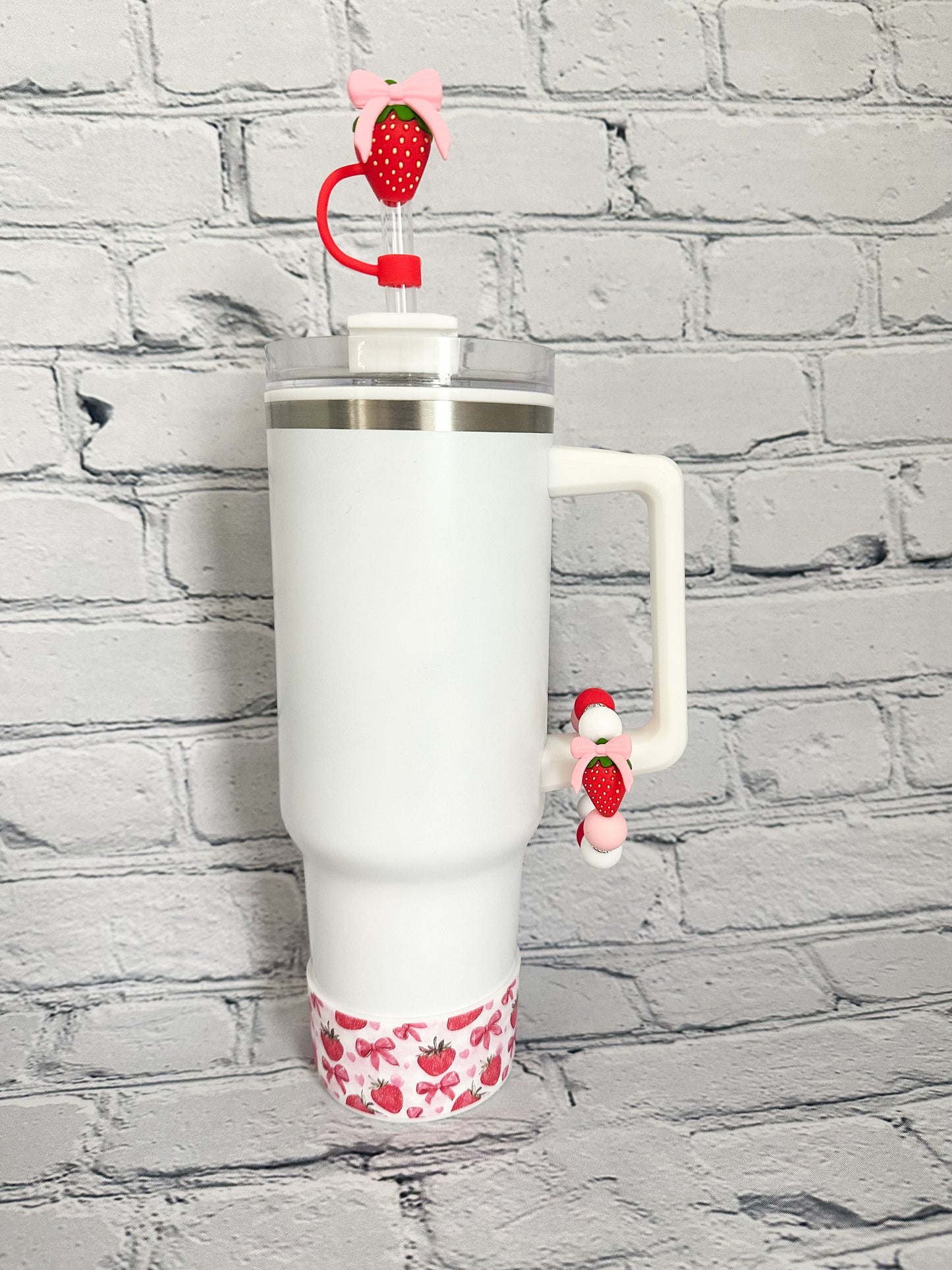 Strawberries & Bows Tumbler Accessories