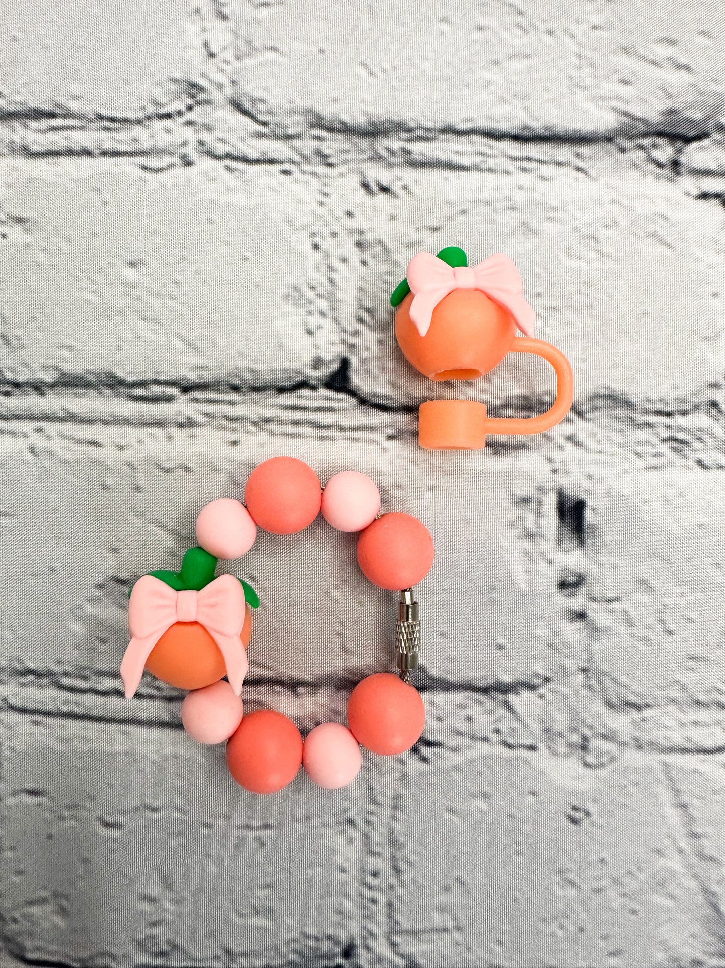 Peach & Bow Tumbler Accessories