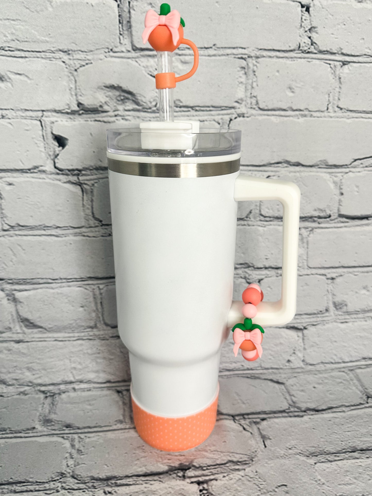 Peach & Bow Tumbler Accessories