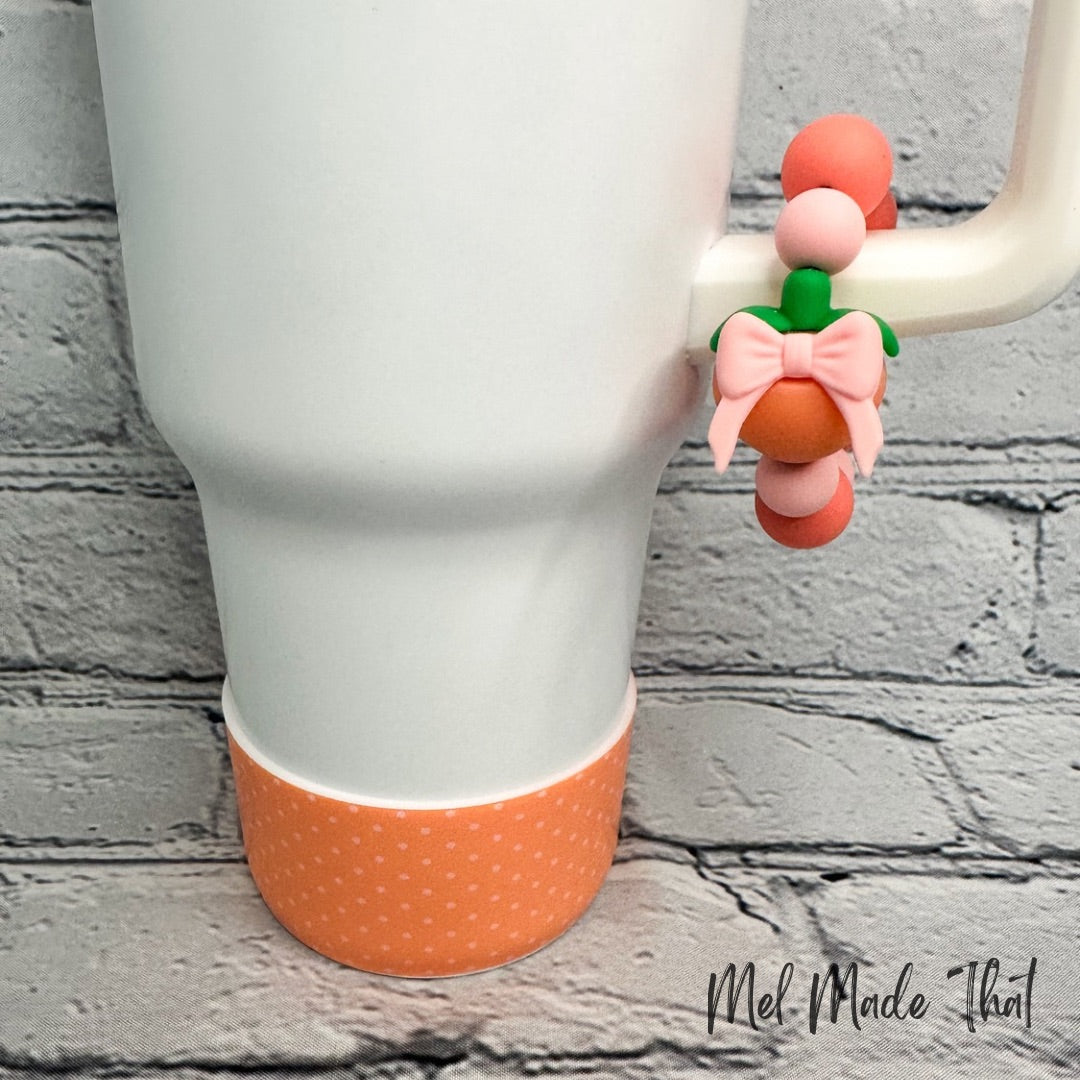 Peach & Bow Tumbler Accessories