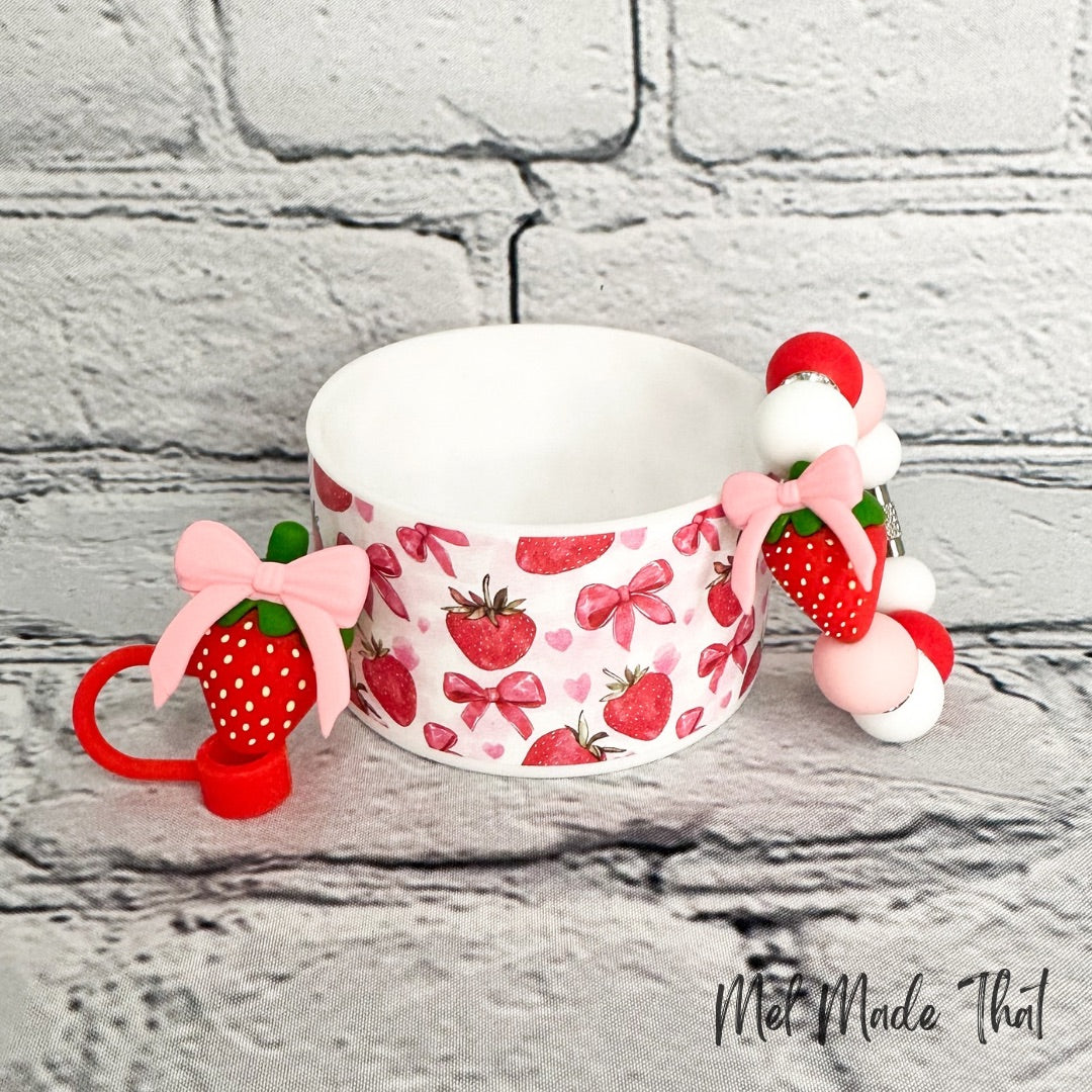 Strawberries & Bows Tumbler Accessories