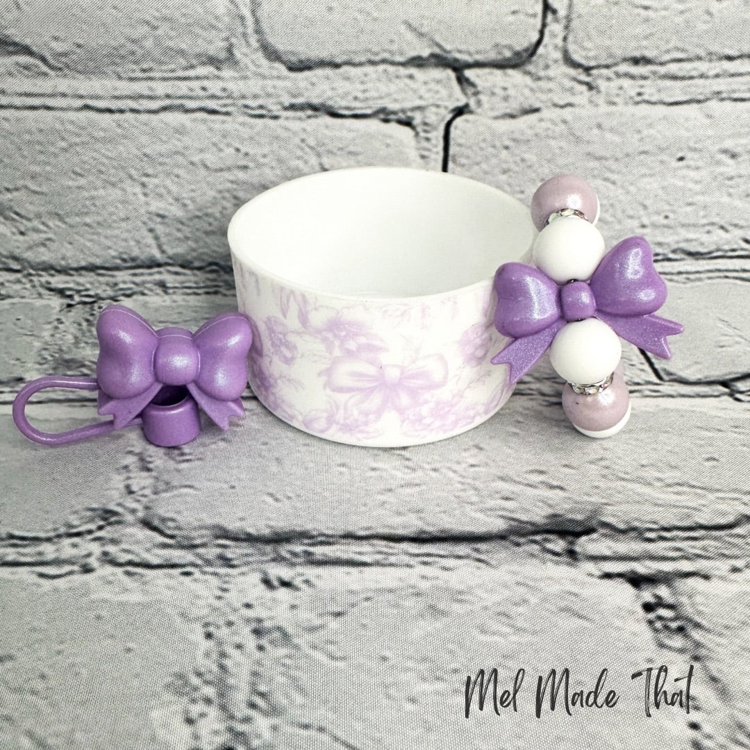 Purple Opal Bow Tumbler Accessories
