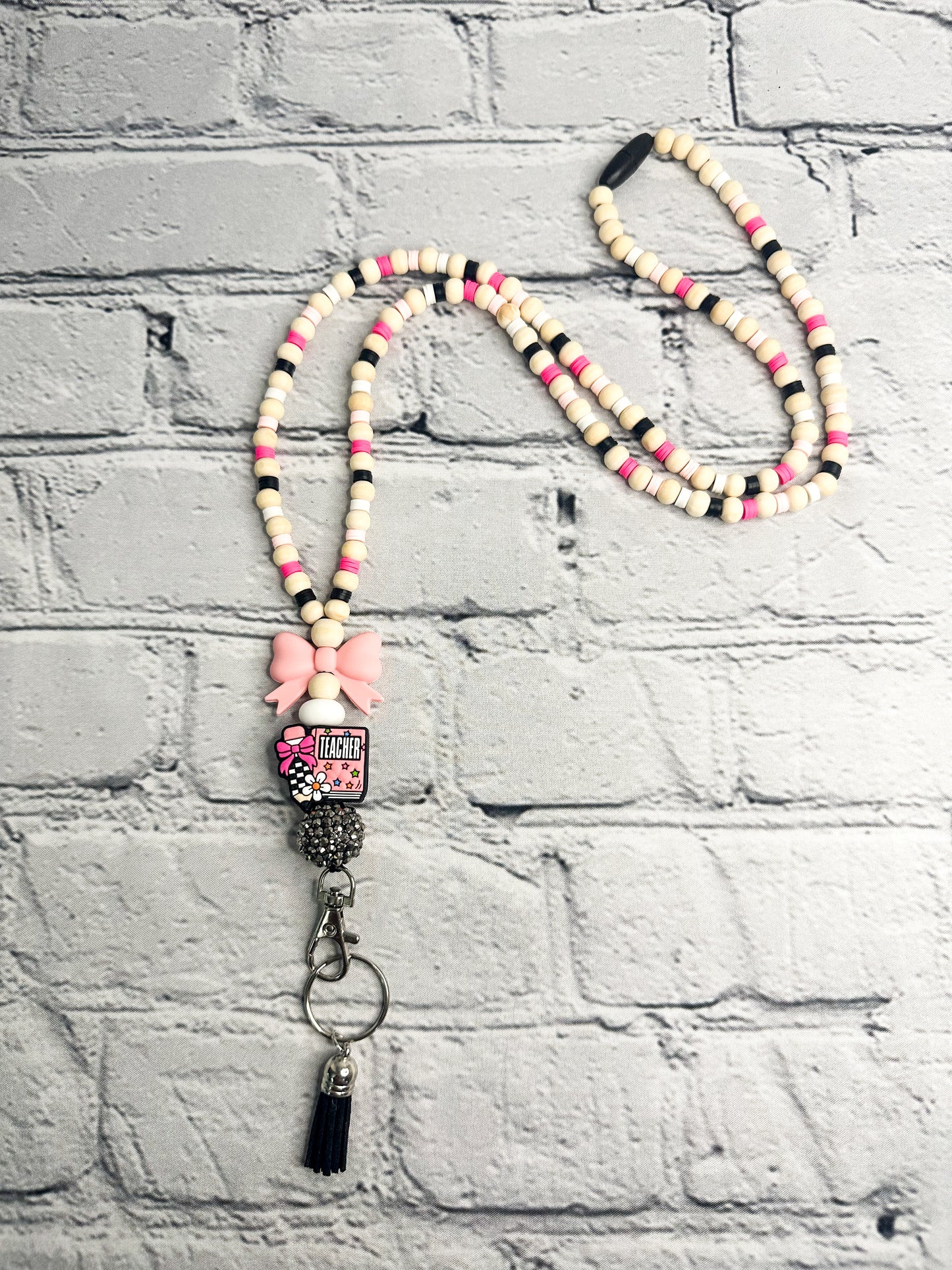 Teacher with Bow- Lanyard