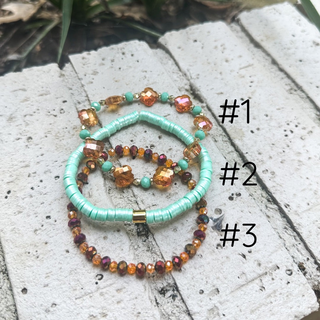 Inspired Bracelets - Showgirl - Orange/Mint Bling