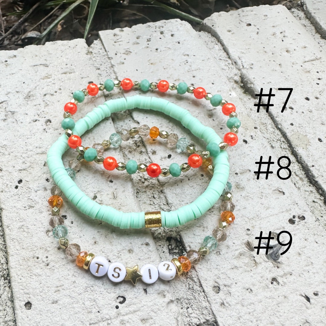 Inspired Bracelets - Showgirl - Orange/Mint Bling