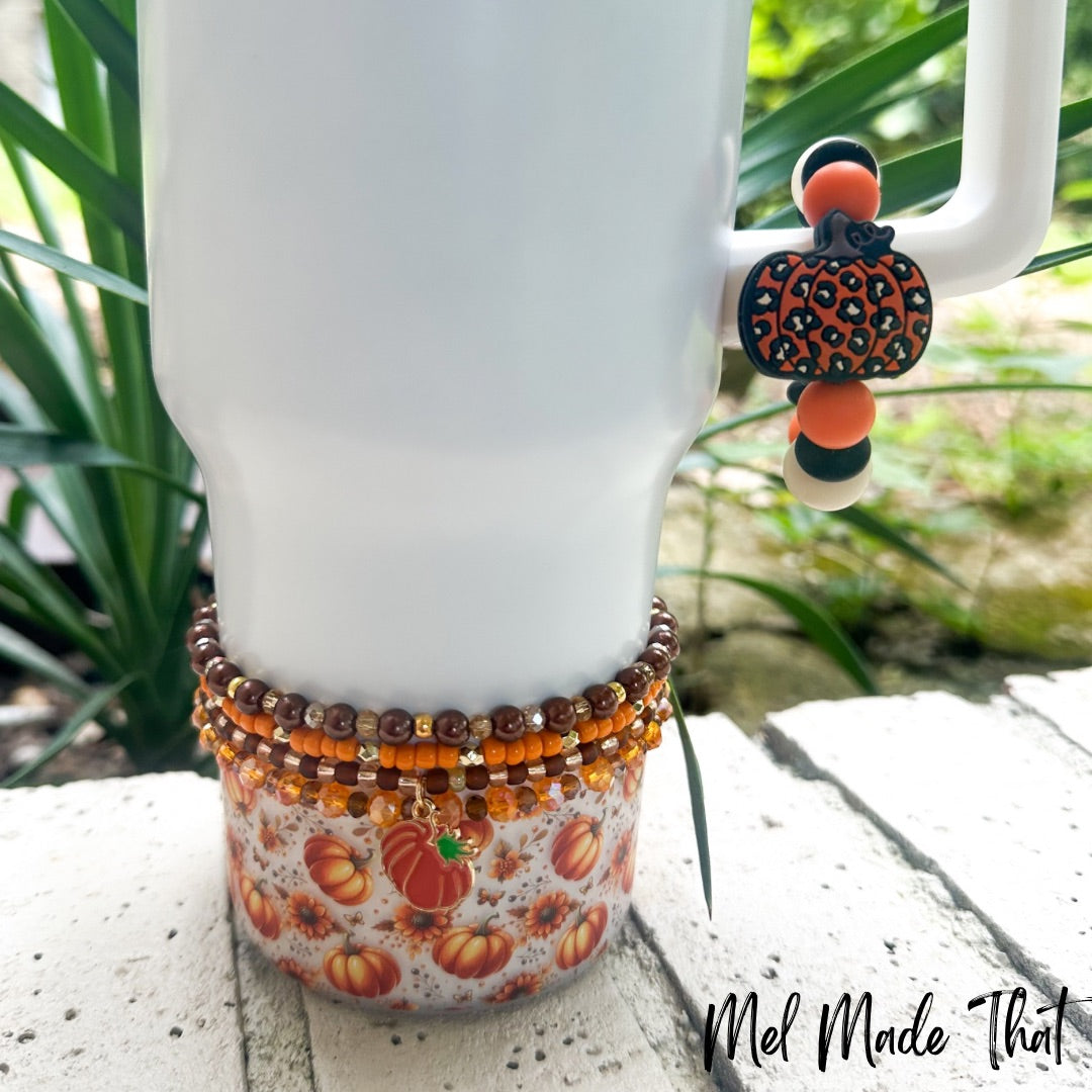 Fall Tumbler Beaded Bracelet Set