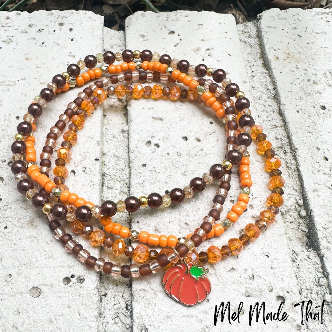 Fall Tumbler Beaded Bracelet Set