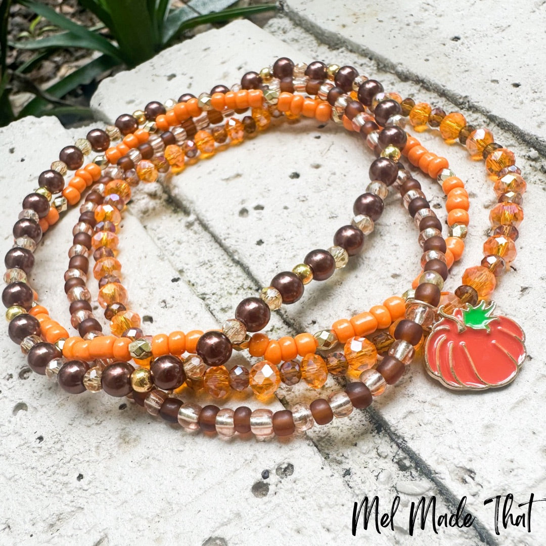 Fall Tumbler Beaded Bracelet Set