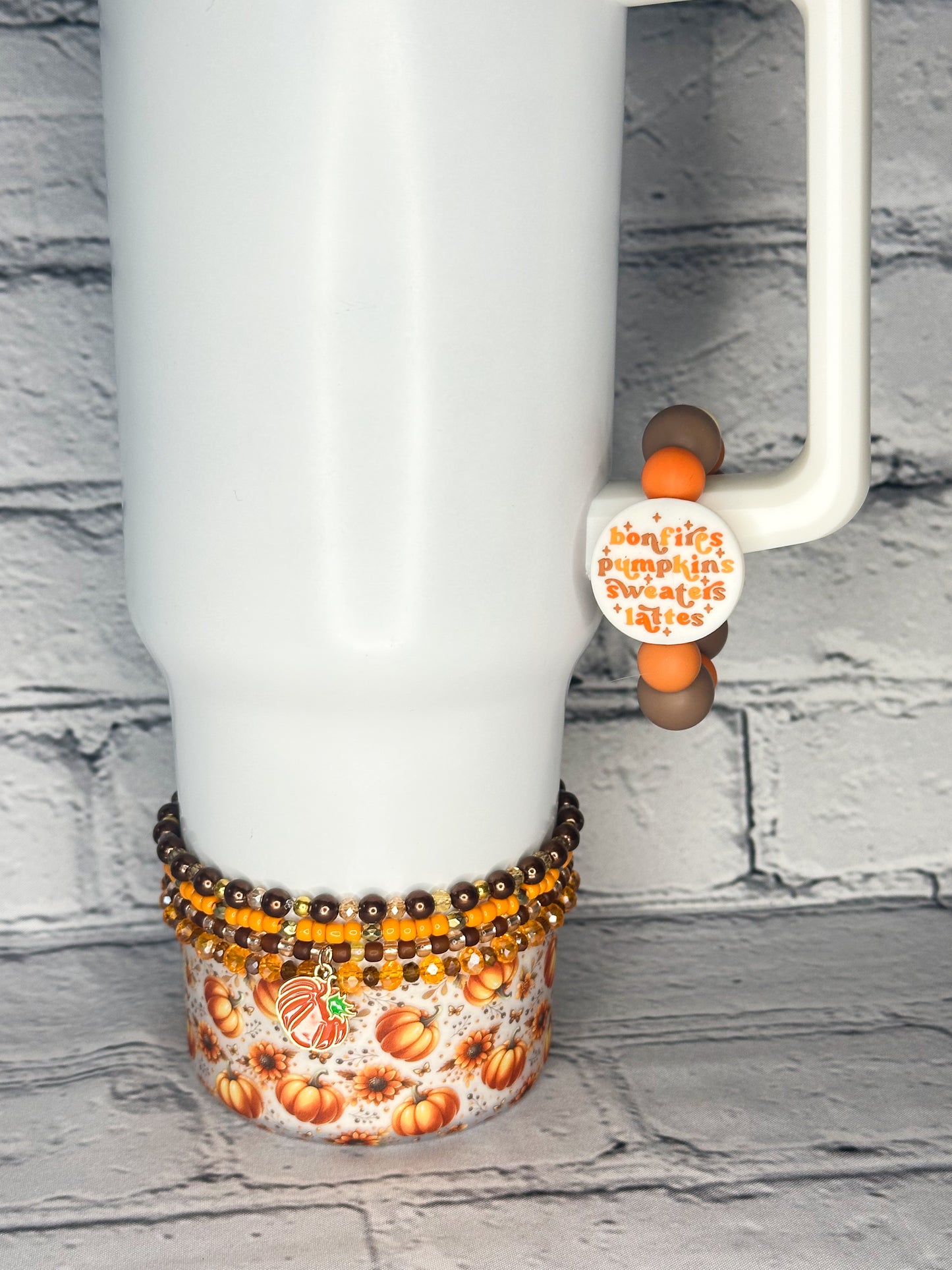 Bonfires Pumpkins Sweaters Lattes - Cup Charm/Luggage Tag