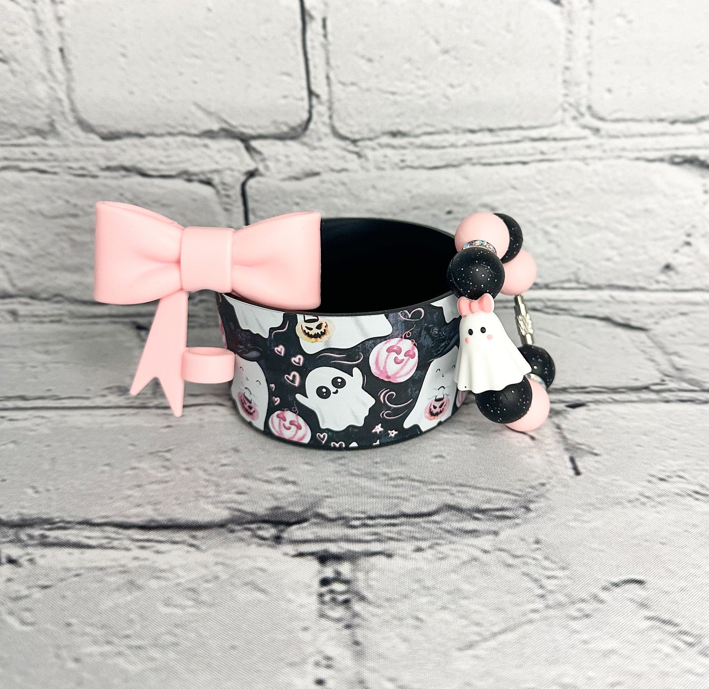Pink Ghosts & Pumpkins | Halloween Tumbler Accessories