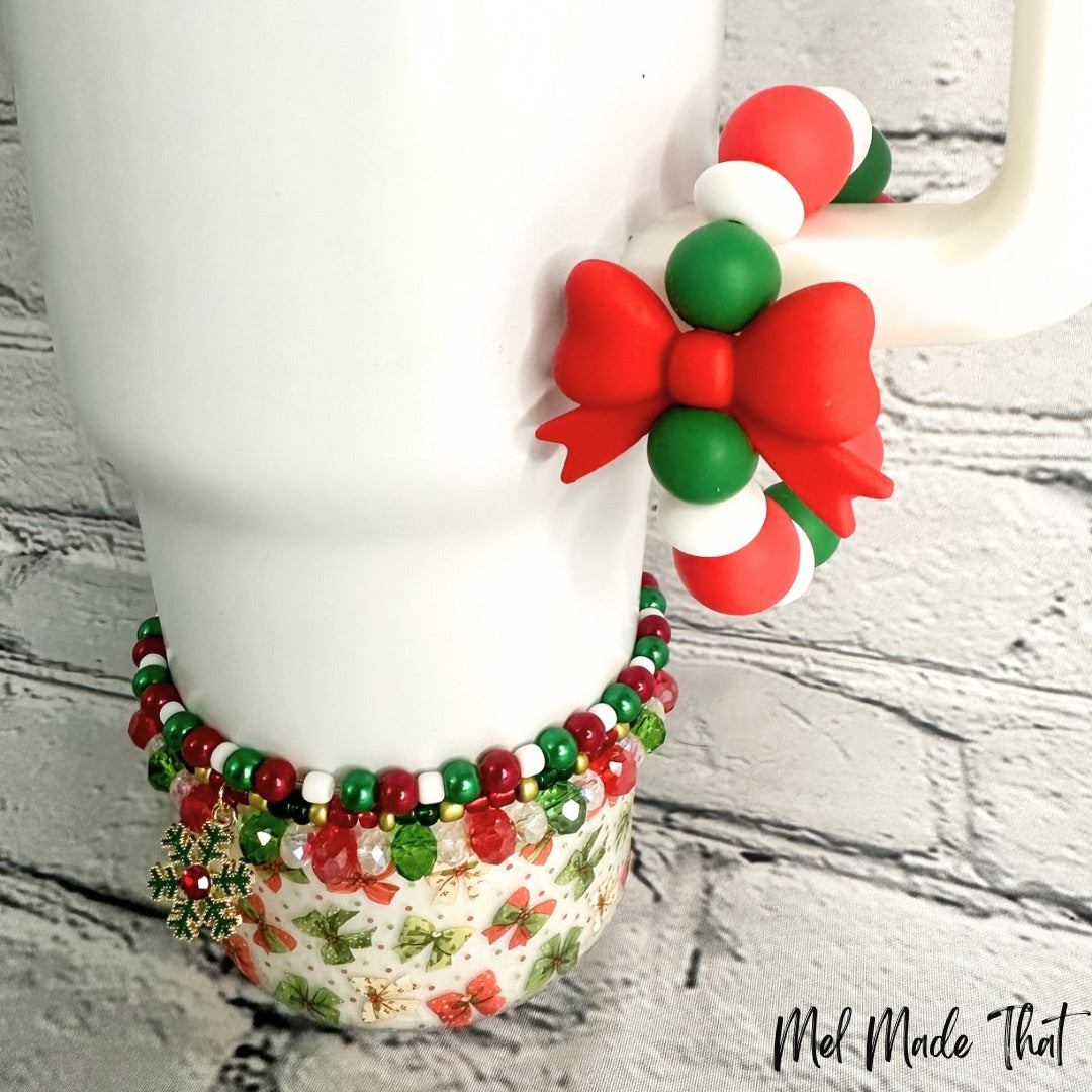 Christmas Bows Tumbler Accessories