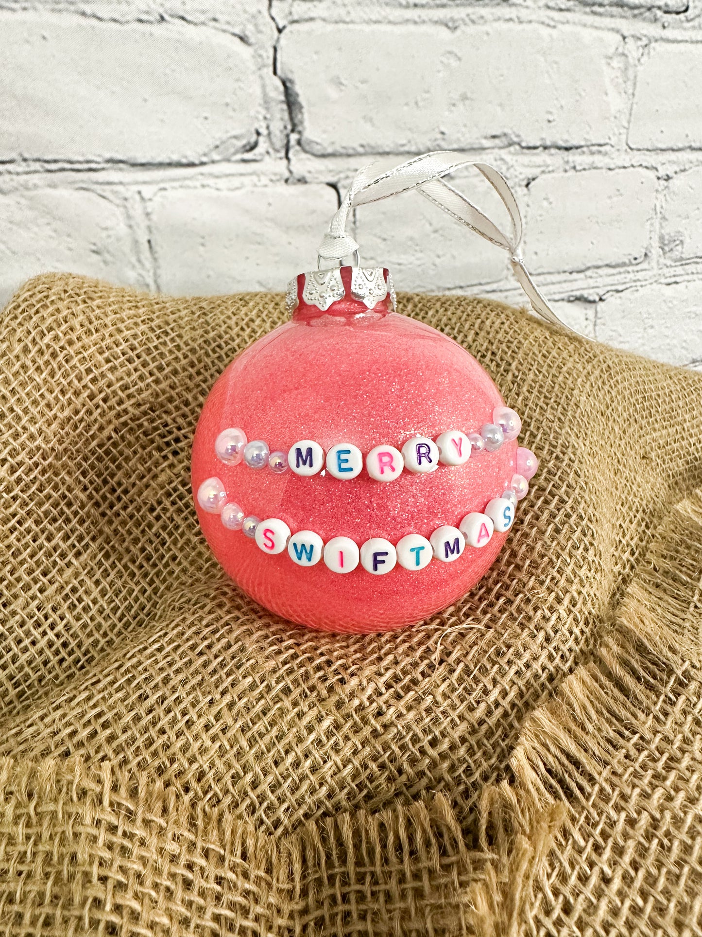 Glitter Ornament - Pink Merry Swiftmas