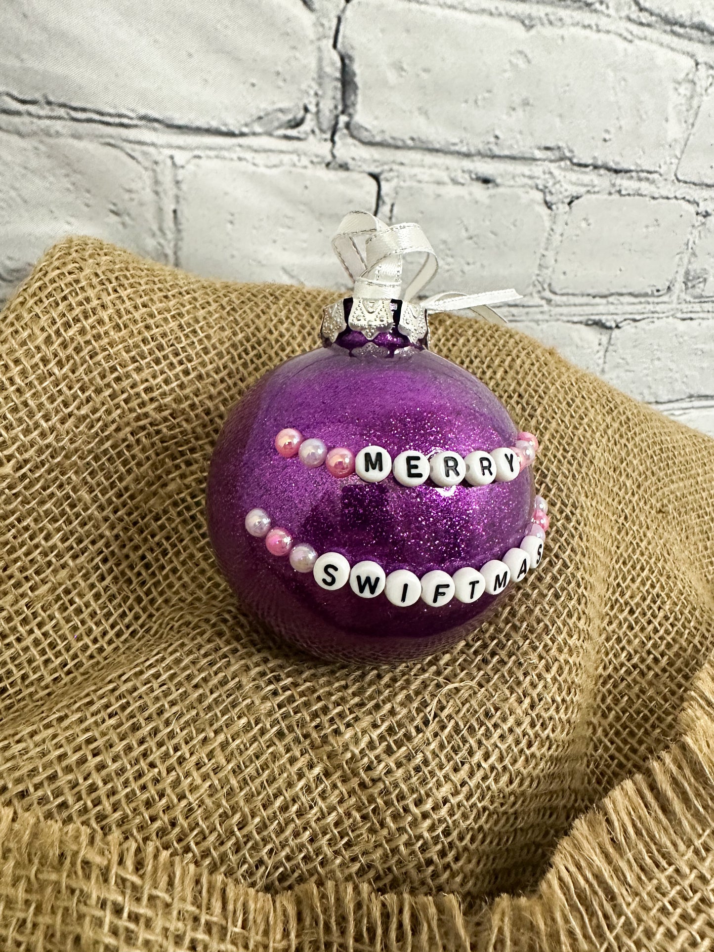 Glitter Ornament - Purple Merry Swiftmas