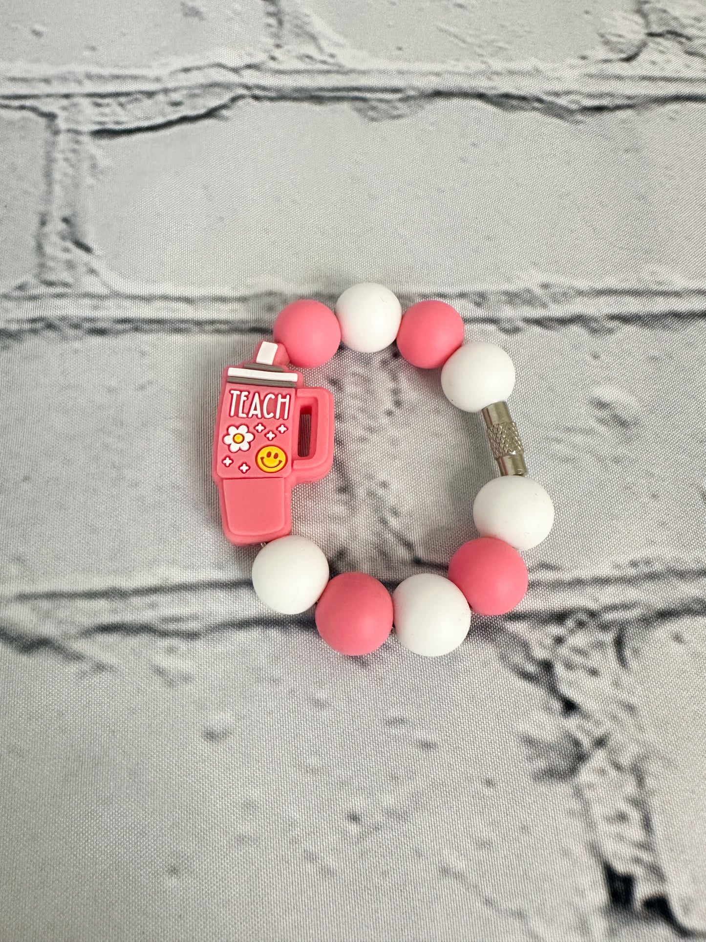 Pink Teacher Cup - Cup Charm