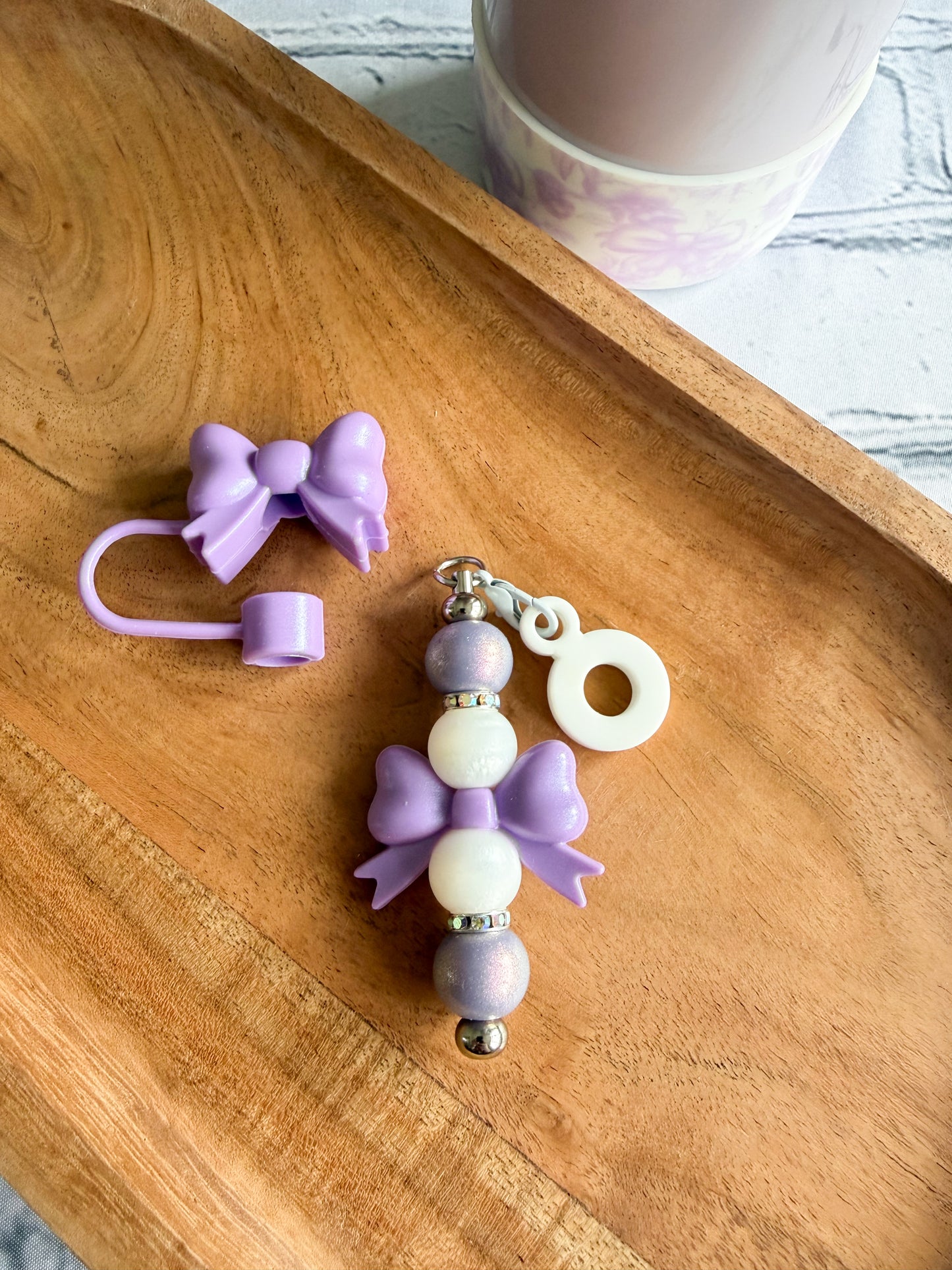 Purple Opal Coquette Bows - Tumbler Accessories