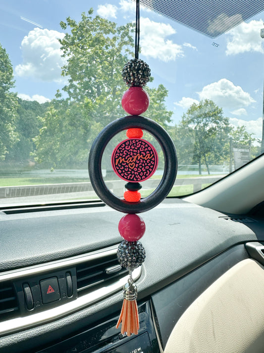 CAR CHARM - Leopard Print Mama {for Rearview Mirror}