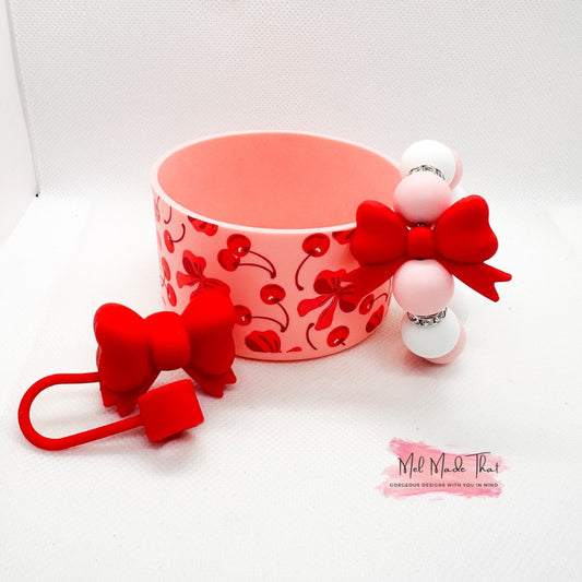 Coquette Bow & Cherries Tumbler Accessories