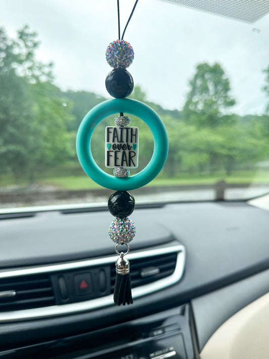 CAR CHARM - Faith Over Fear {for Rearview Mirror}