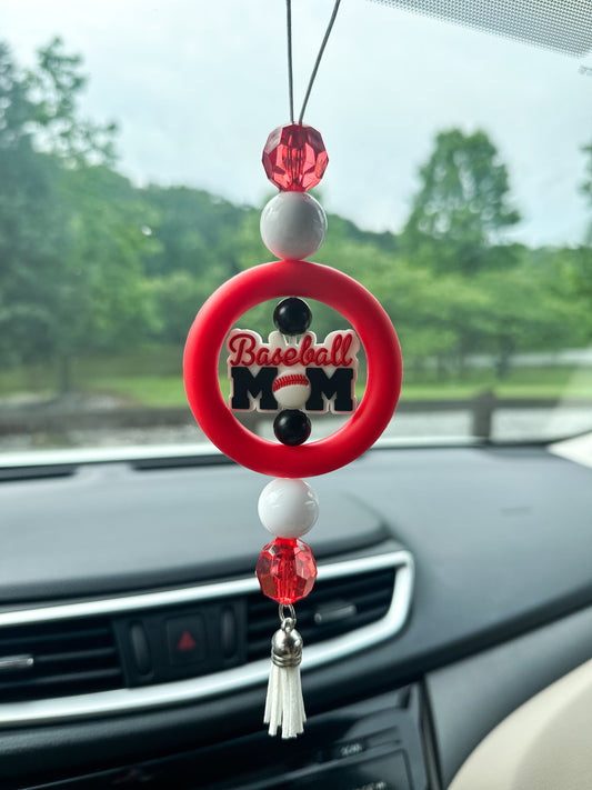 CAR CHARM - Baseball Mom {for Rearview Mirror}