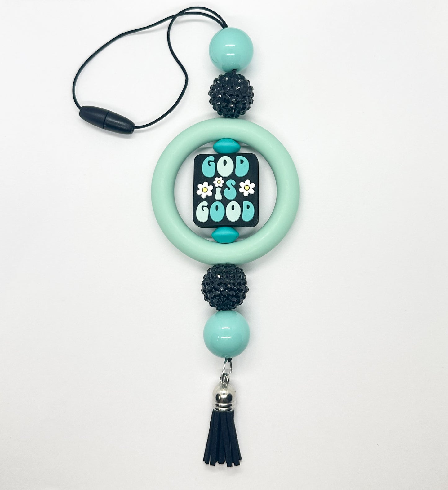 CAR CHARM - God is Good - Blue {for Rearview Mirror}