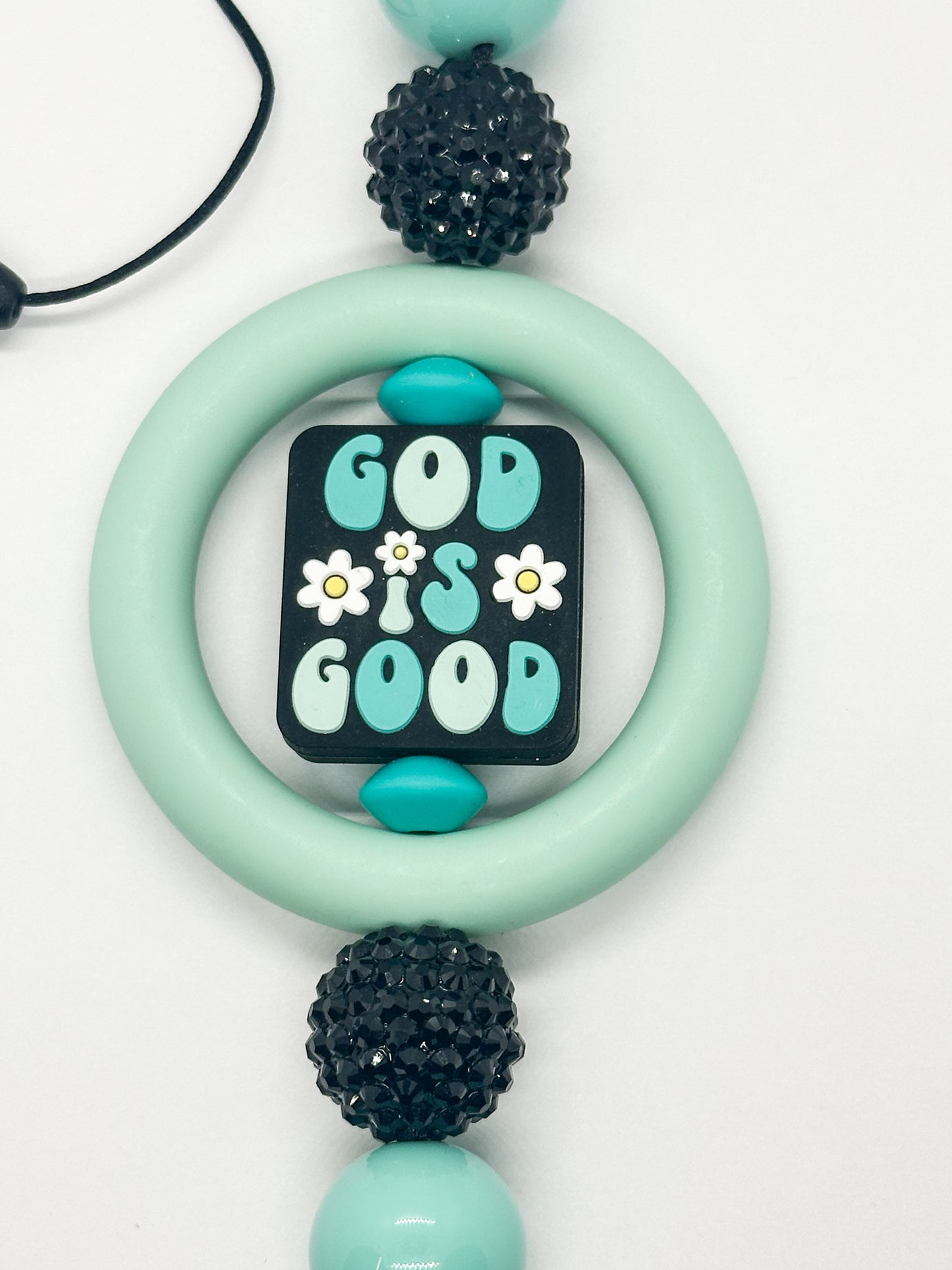 CAR CHARM - God is Good - Blue {for Rearview Mirror}