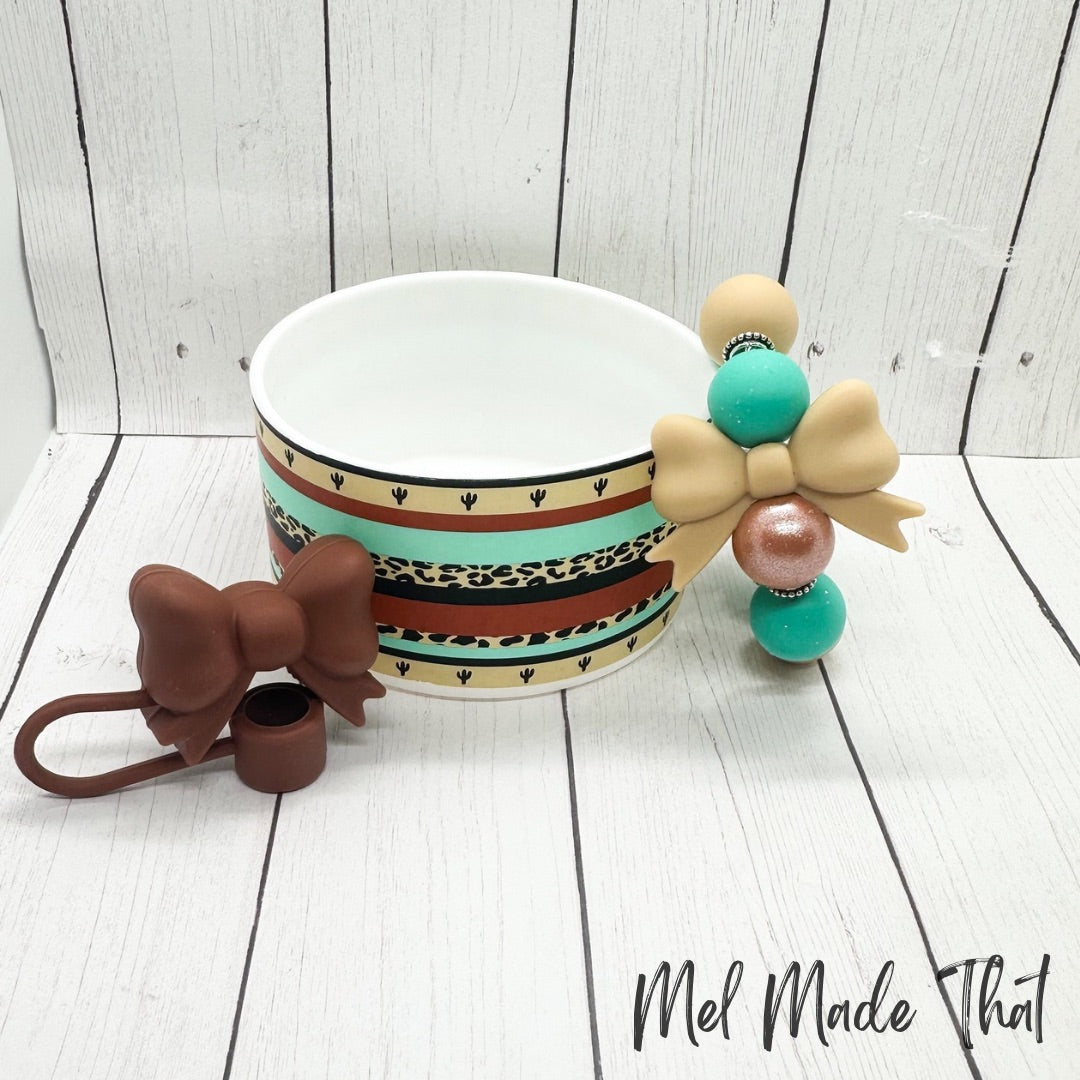 Western & Leopard Print with Bows Tumbler Accessories