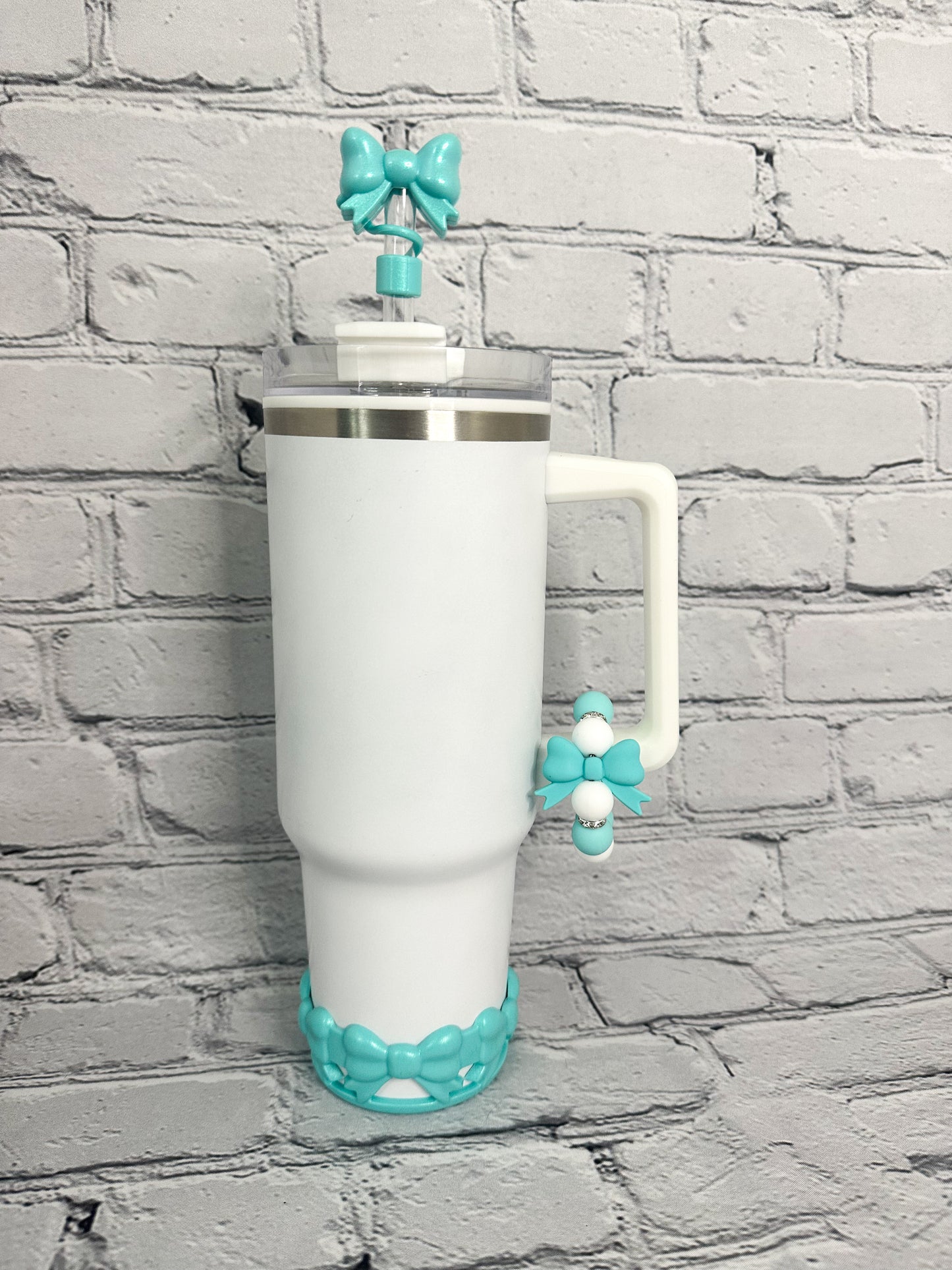Turquoise Coquette Bows Tumbler Accessories