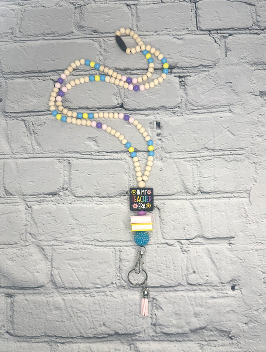In My Teacher Era (Black with Books) - Lanyard
