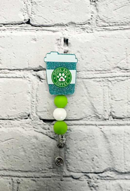 Dogs & Coffee (Blue) - Badge Reel
