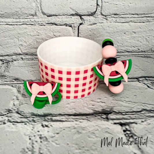 Watermelon with Bows Tumbler Accessories
