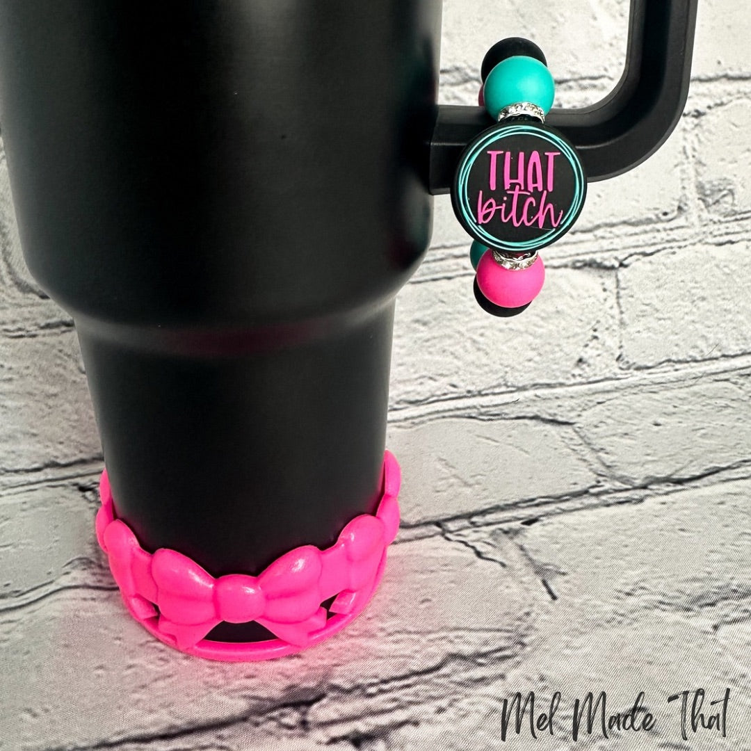 Hot Pink Opal Bows (Sassy) Tumbler Accessories