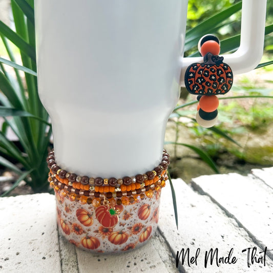 Fall Tumbler Beaded Bracelet Set