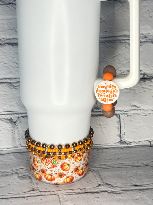 Bonfires Pumpkins Sweaters Lattes - Cup Charm/Luggage Tag