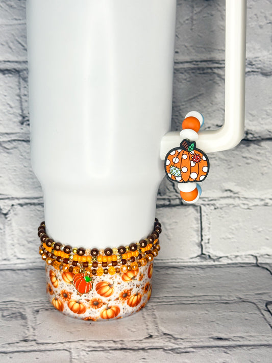 Patchwork Pumpkin - Cup Charm/Luggage Tag
