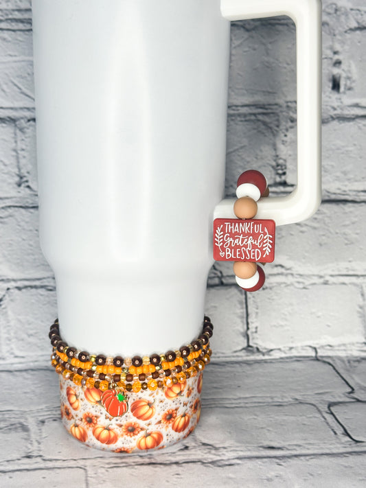 Thankful Grateful Blessed - Cup Charm/Luggage Tag